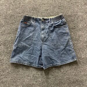 Lee Denim Shorts Womens Size 12M Blue Elastic Waist Relaxed Fit Casual Summer